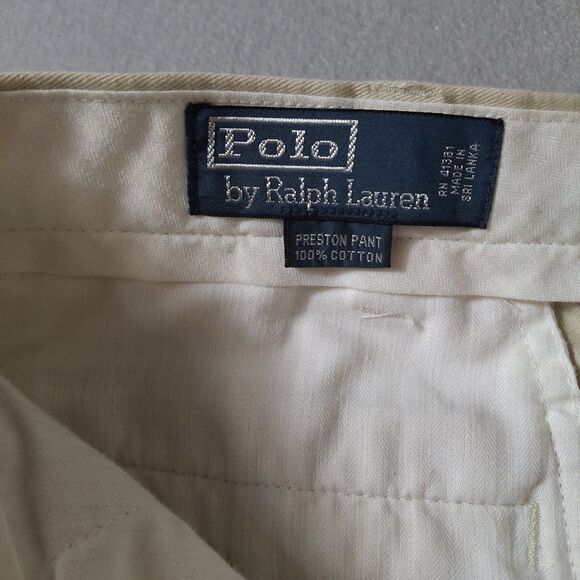 Polo Ralph Lauren Preston Chino Pants Men’s 36x30 Beige/Cream with Navy Pony - Picture 8 of 13